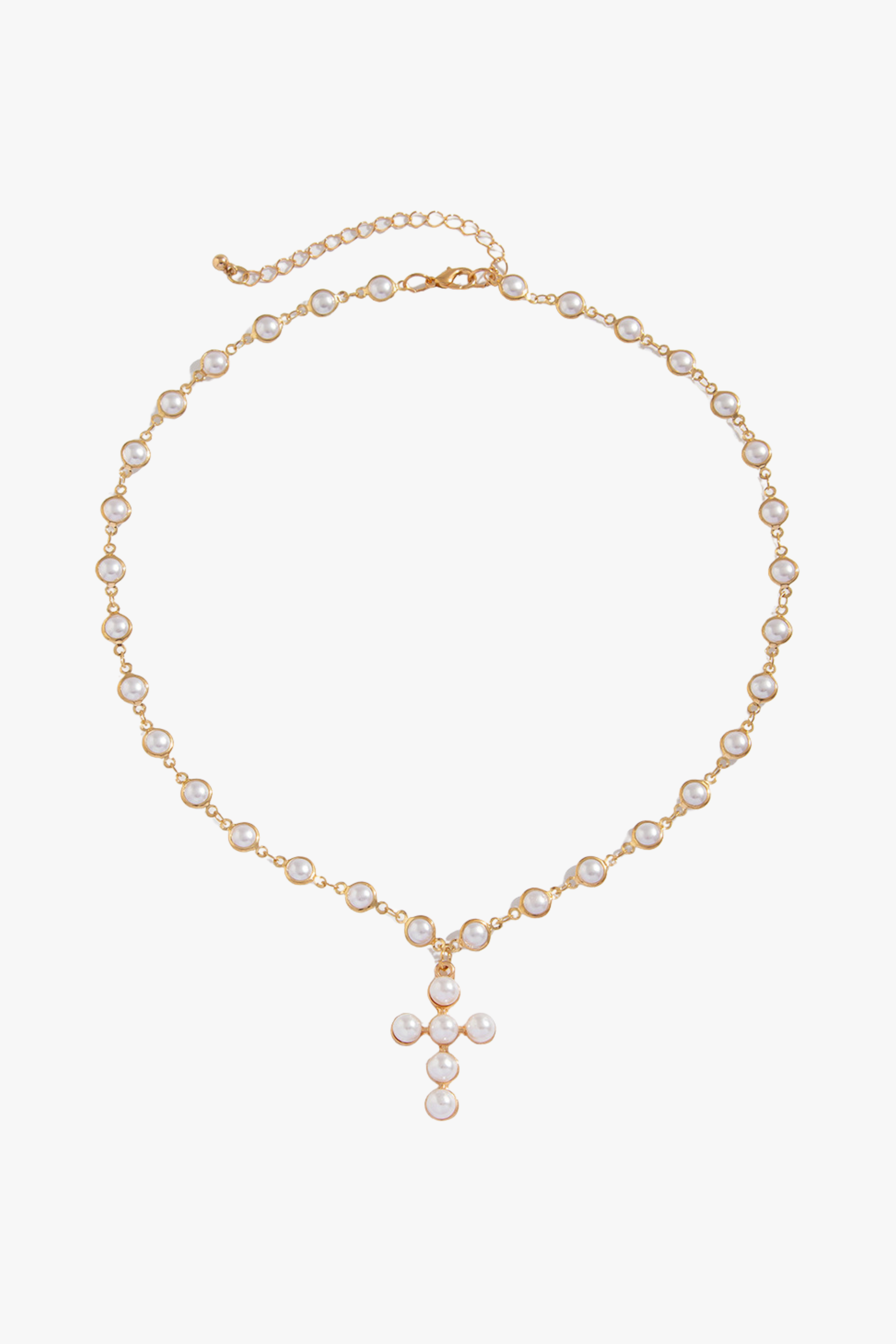 Cross Pearl Necklace null