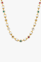 Pearl Flower Gem Minority Fashion Necklace YUNA