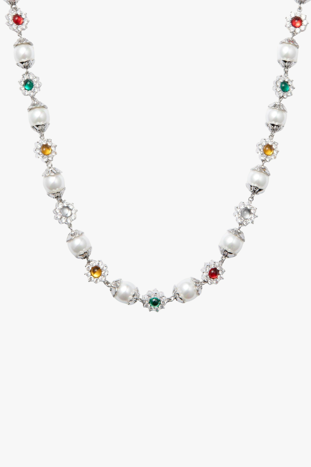 Pearl Flower Gem Minority Fashion Necklace YUNA