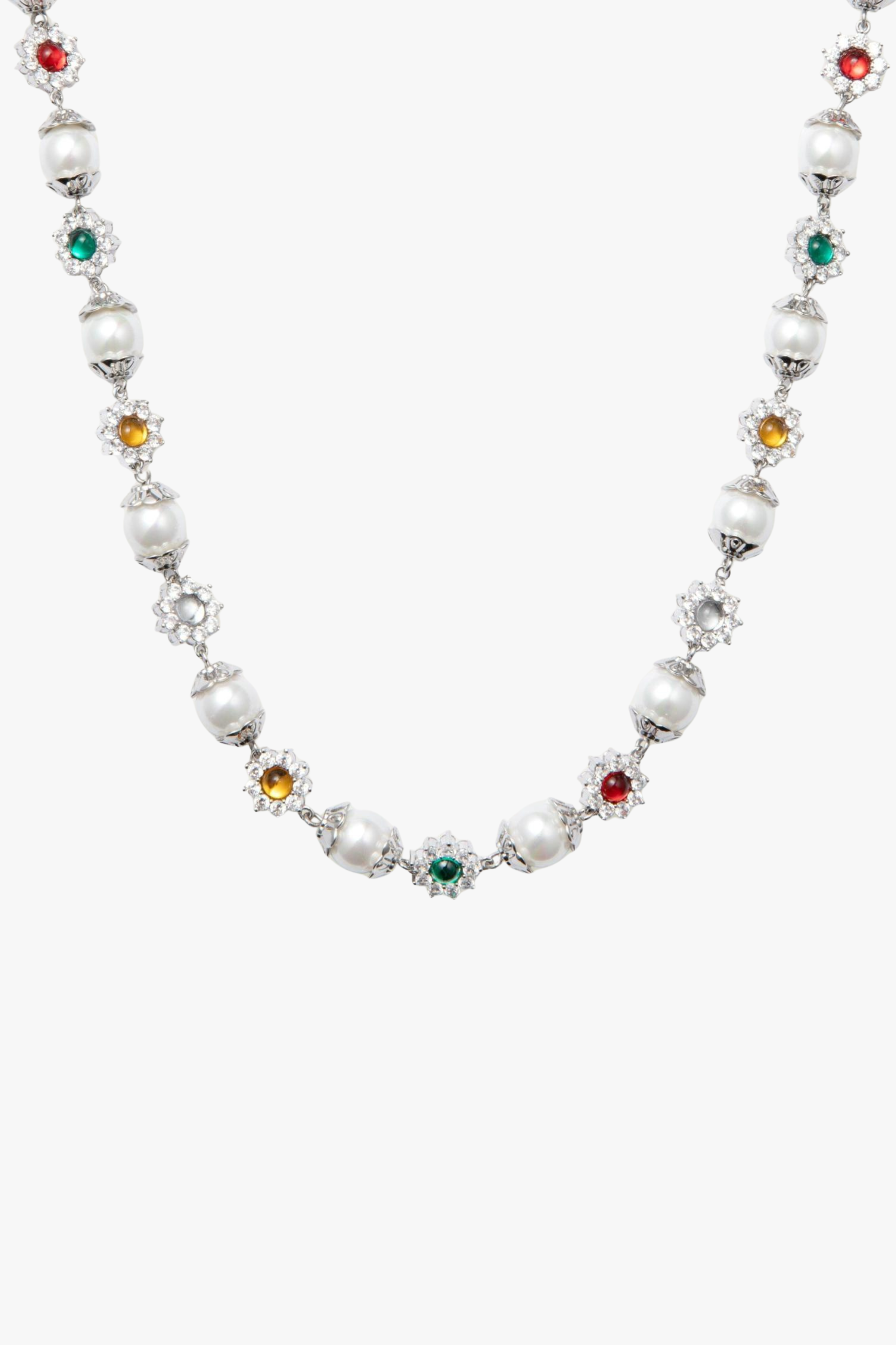 Pearl Flower Gem Minority Fashion Necklace YUNA