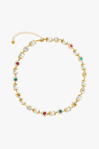 Pearl Flower Gem Minority Fashion Necklace YUNA