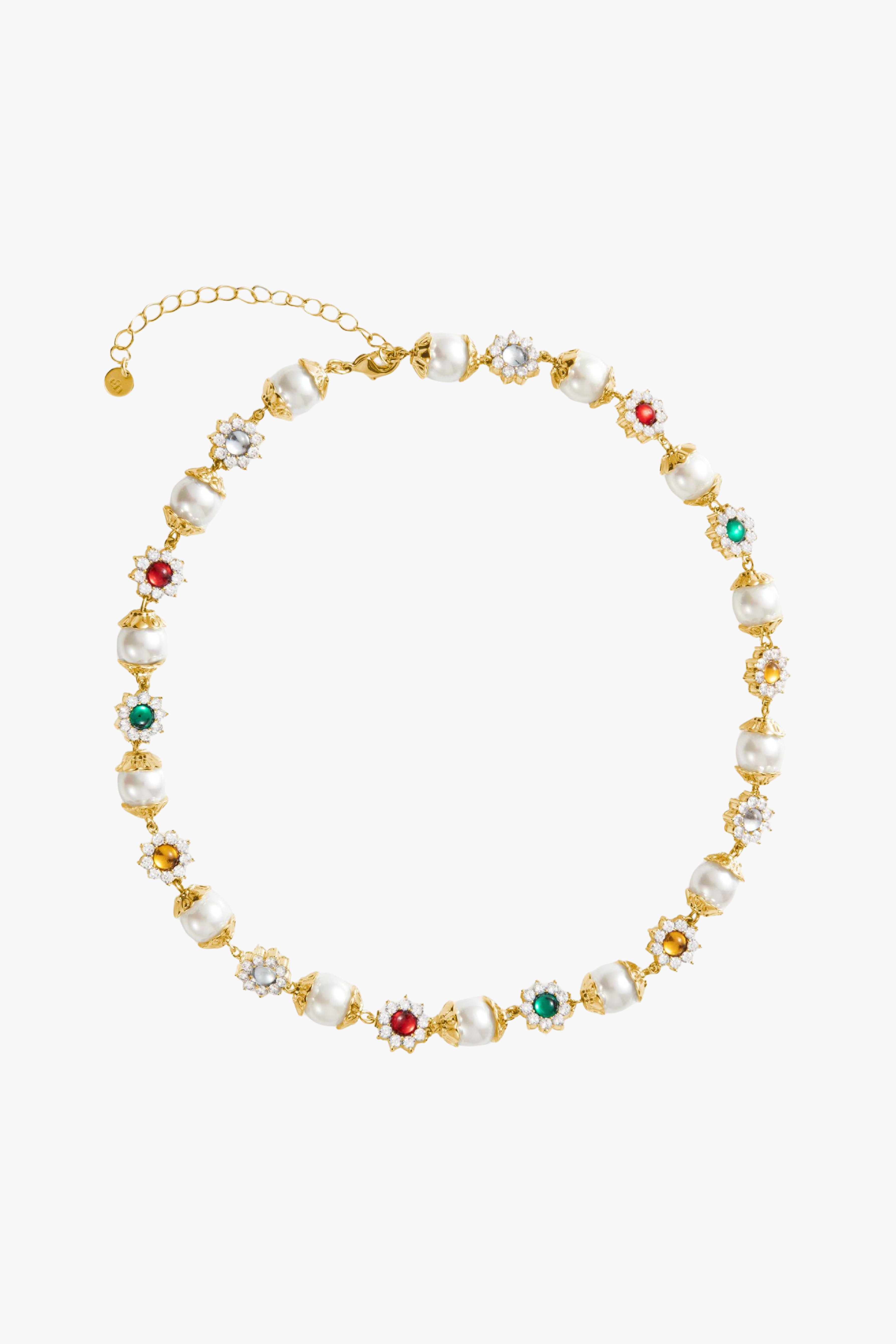 Pearl Flower Gem Minority Fashion Necklace YUNA
