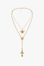Y cross tassel necklace YUNA
