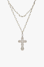 Minimalist Personality Gothic Style Cross Shell Pearl Necklace YUNA