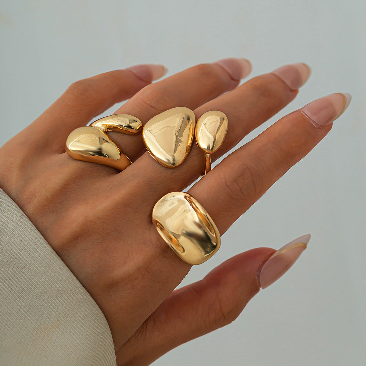 Glossy Hug Ring Set