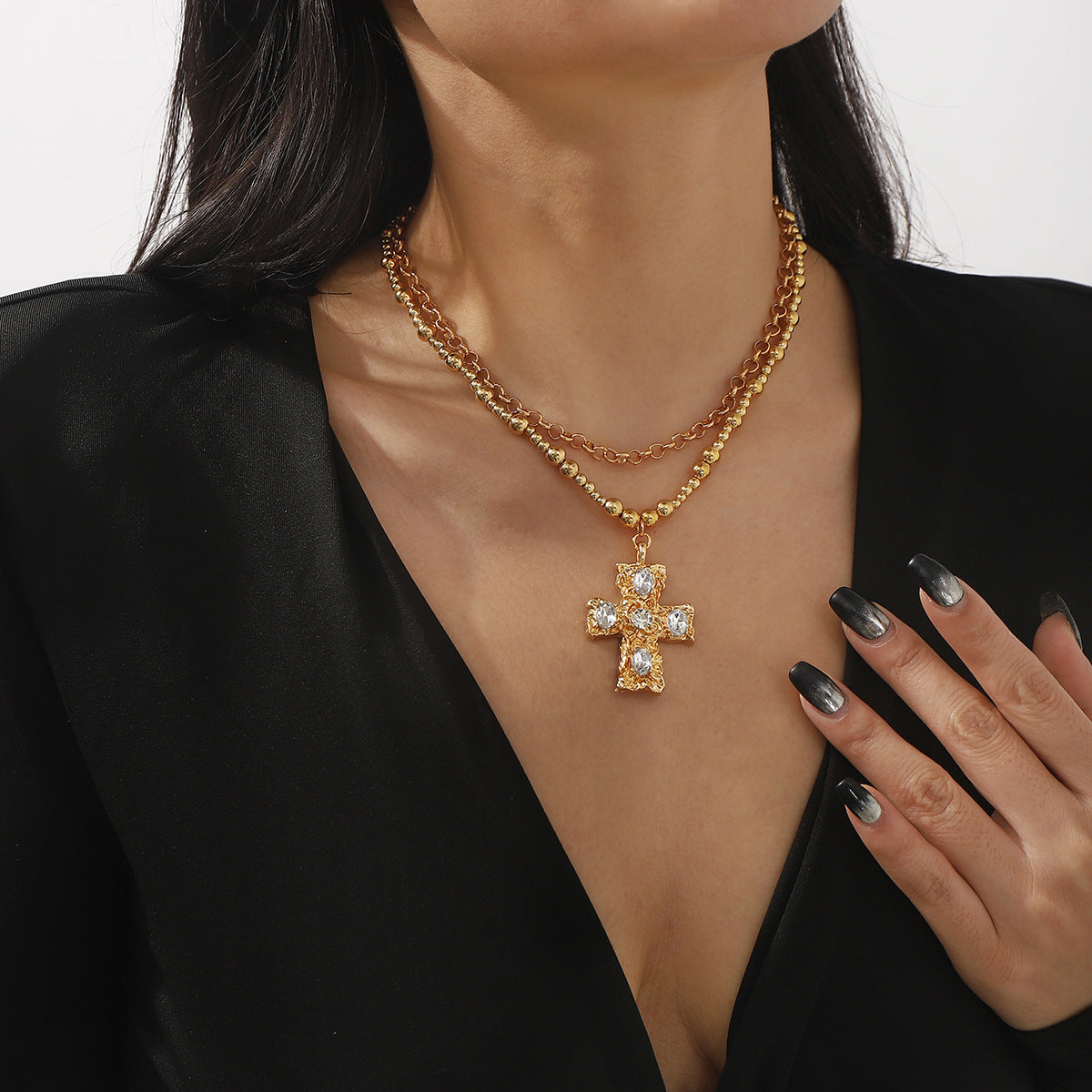 Diamond Cross Jewelry Set