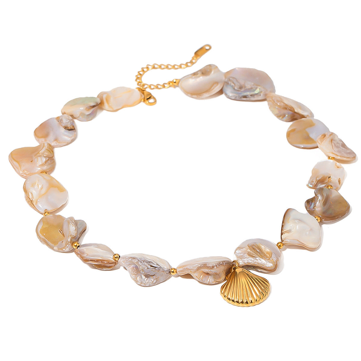Aquamarine Seashell Necklace null