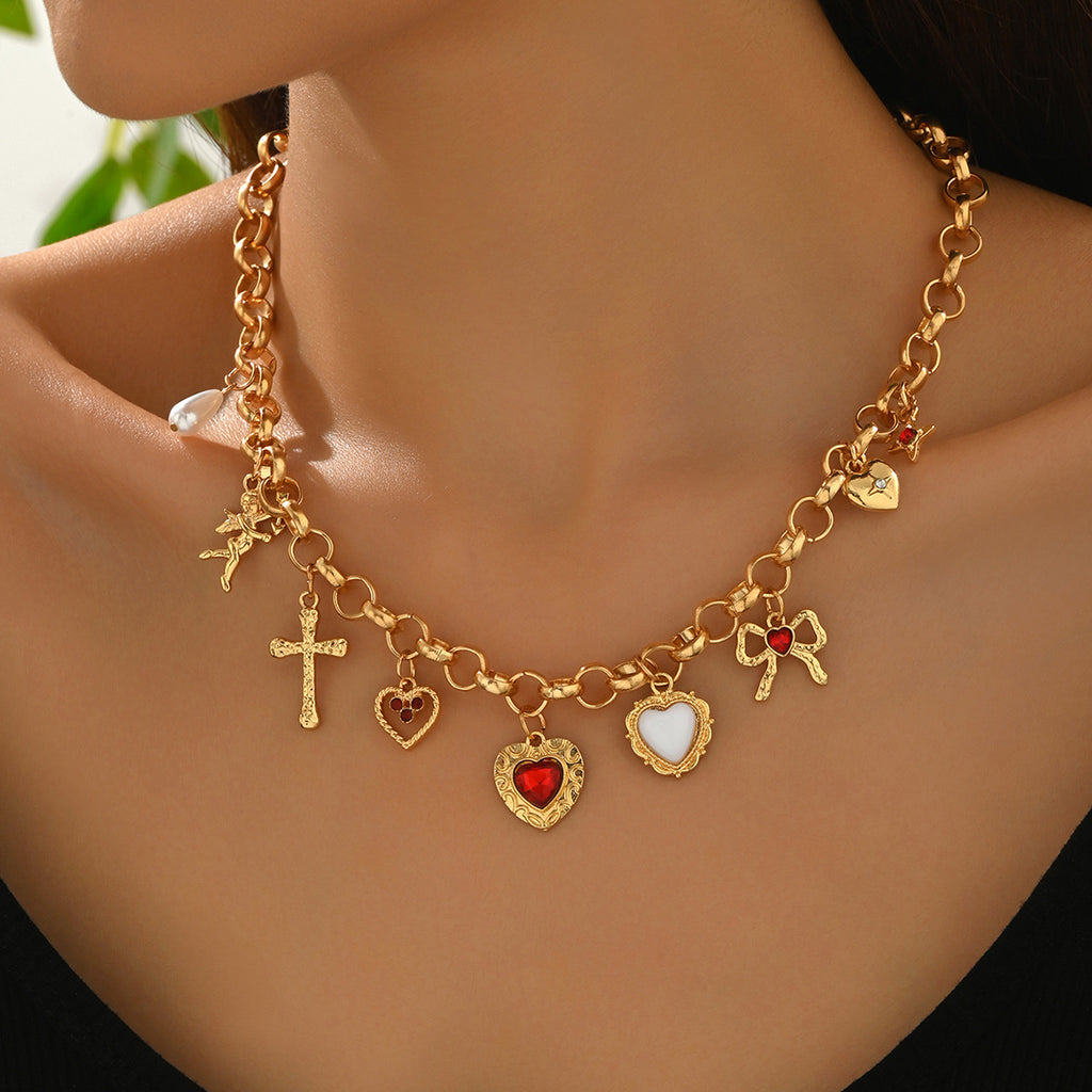 Heart Glow Cross Necklace null