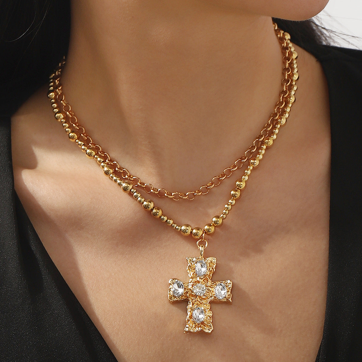Diamond Cross Jewelry Set