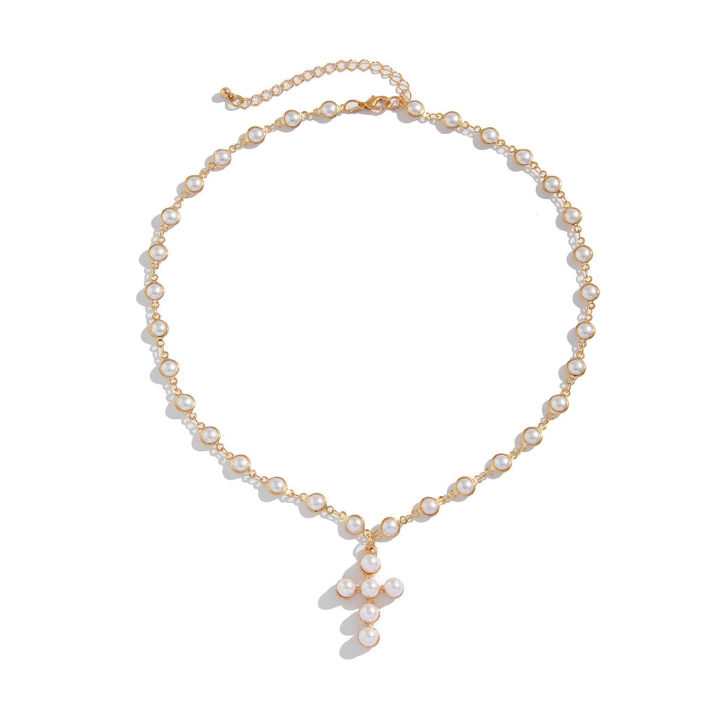 Cross Pearl Necklace
