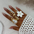 Pearl Bloom Ring Set