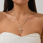 Cross Pearl Necklace
